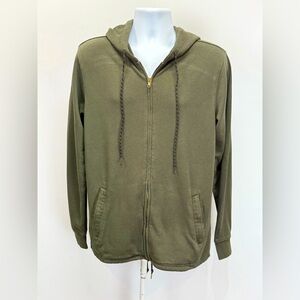 FIVE FOUR Olive Green POGGY THE MAN full zip sweatshirt hoodie jacket size M